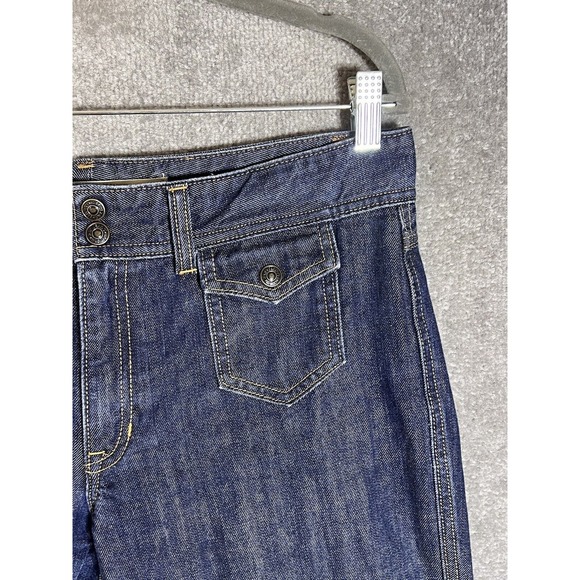 GAP Low Rise Boot Cut Trouser Jeans Womens Size 12 Blue Denim Flap Pockets - Picture 4 of 9